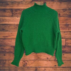 5 for $25🔥Jon & Anna Contemporary Green Chunky Knit Turtleneck Sweater Medium